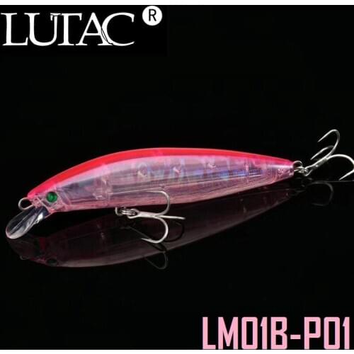 6 pcs mixed color LUTAC fishing lure hard bait minnow LM01B 17mm 100g BKK hook long casting 6 colors crank wobbler