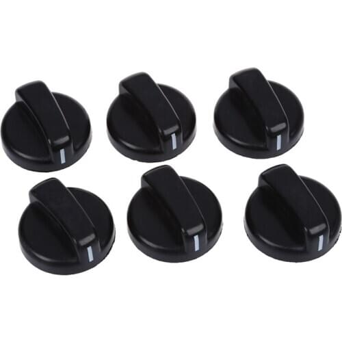 Hot 6 PCS Kitchen Black Plastic Gas Stove Cooker Control Knobs