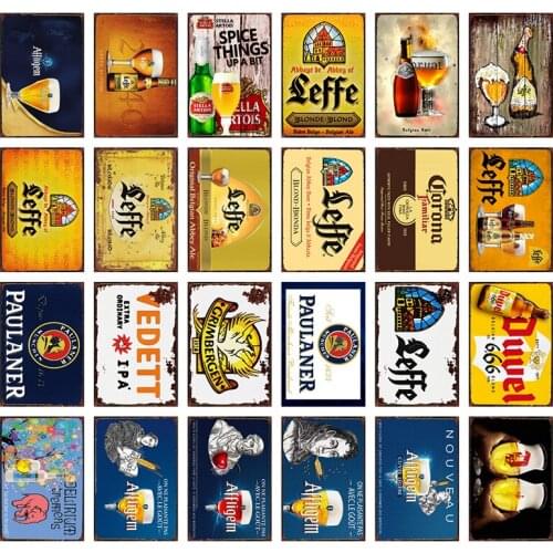 [ WellCraft ] Leffe Duvel Belgian Beer Metal Signs Posters Vintage Wall Plaque Custom Man Cave Pub Kitchen Plates Decor WX-28