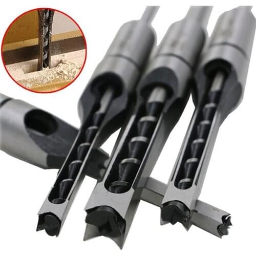HSS Twist Drill Bits Woodworking Drill Tools Kit Set Square Auger Mortising Chisel Drill Set Square Hole Extended Saw