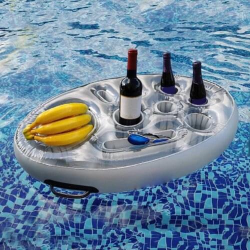 Eight-hole swimming pool inflatable tray Beverage and food placement plate, portable floating food cup holder бассейн каркасный