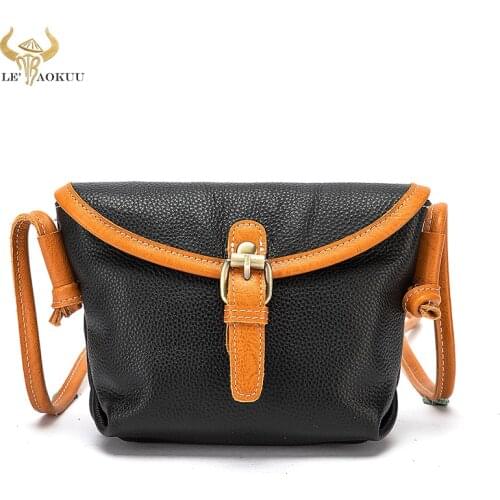 New Genuine Leather Famous Brand Luxury Ladies Black Small Purse and handbag Shoulder bag Women Designer female elegant bag 323
