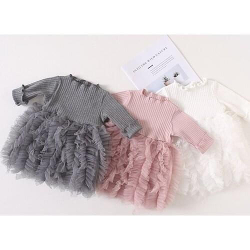 Newborn Baby Dress Autumn knit Toddler Baby Girls Dress Infant 1 st Birthday Party Princess Dresses for Girls Baby Girl Clothes