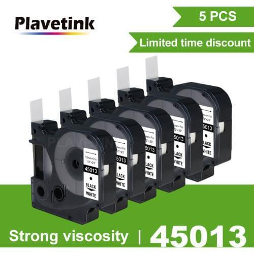 Plavetink 5 pcs Multicolor 45013 40913 43613 45018 40918 Compatible 12MM for Dymo D1 Label Tapes for Dymo LM160 LM280 Dymo PNP