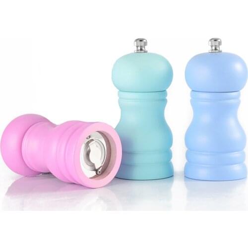 Oak Paint Wood Pepper Ceramic Core 4 Inch Mills Kitchen Tool Pulverizador Manual Multipurpose Spice Mill Pepper Grinder For Home