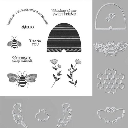 Bee Metal Cutting Dies and Stamps Stencils For DIY Scrapbooking Photo Album Decor Die Cut Embossing Paper Card Crafts Making