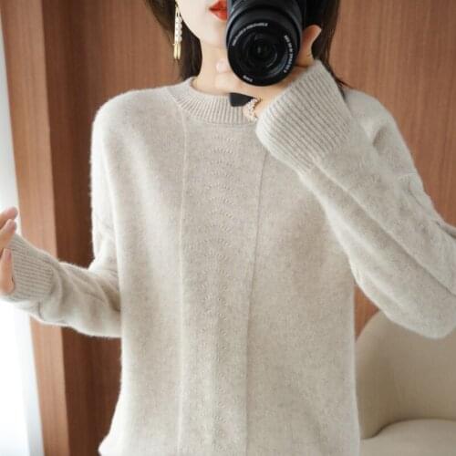 Cashmere Sweater women 2021 autumn winter new 100% pure wool round neck loose pullover bottoming shirt slimming sweater women