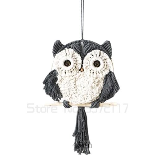 Hand DIY woven owl tapestry material package household ins style decorative painting Pendant