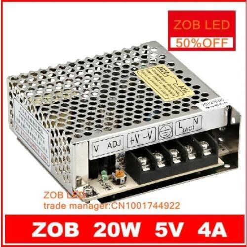 20W 4A 5V OUTPUT LED Switching Power Supply,100~120V/200~240V AC input,Output power suply 5V in stocks-2PCS/LOT