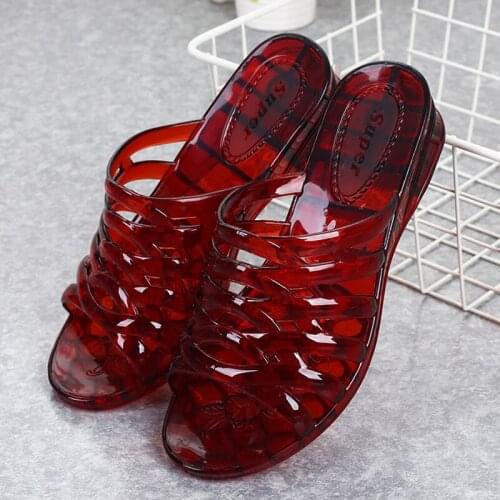 New Womens Slippers for Summer Non-slip Ladies Slippers Summer 2021 Crystal Plastic Household Soft Sandals Shoes