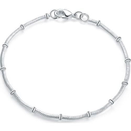 925 Sterling Silver Snake Bone Chain Bracelet For Women Wedding Engagement Party Fashion Jewelry
