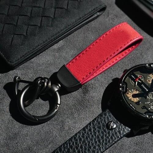 1pc Metal Leather Car Key Chain 360 Degree Rotating Horseshoe Buckle Jewelry Keychain Key Rings Holder Genuine Bag Pendant