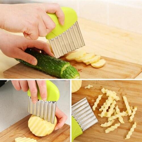 1PCS Stainless Steel Vegetable Cutter Multipurpose Wavy Edged Potato Slicer Potato Cutter Potato Chip Slicer Wavy Slicer Knife
