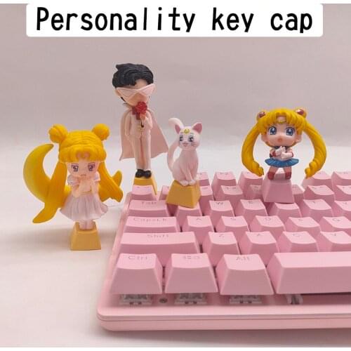 1PC PBT Cute Kawaii Keycap Pink Anime Cartoon Custom DIY Key Cap Cherry Mx Switch Mechanical Keyboard Caps Gaming Accessories