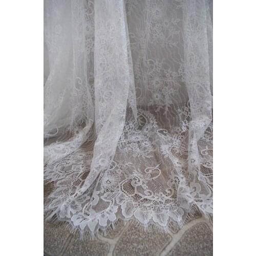 3 yards Off White Chantilly Lace Fabric For Bridal Dress