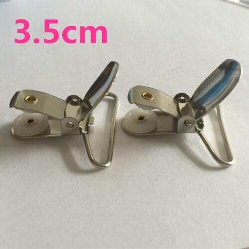 3.5cm/35mm Wholesale Silver Tone Metal Baby Pacifier Clip Suspender Metal Paci Holders 30pcs/lot