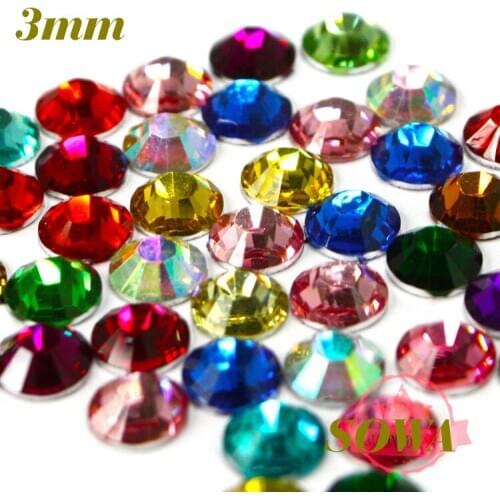 Free Shipping 20000pcs/bag Pick Size 3mm Multicolor Resin Flatback beads,DIY Wedding Decoration