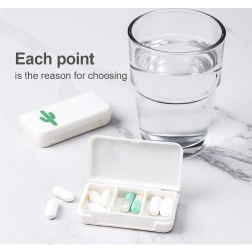 Portable 3 Lattices Pill Case Medicine Drug Pills Drugs Capsule Tablet Container Box Plastic Empty Drug Organizer Pill Box Case