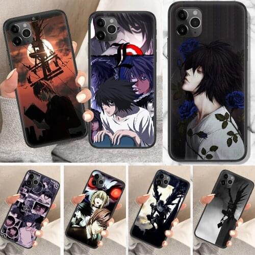 Death Note Anime L·Lawliet Phone Case For iphone 5 5S SE 2 6 6S 7 8 11 12 Mini Plus X XS XR Pro Max black pretty back 3D bumper