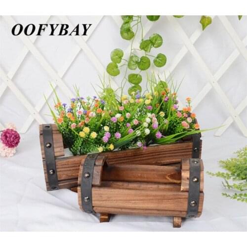 Nordic Solid Wood Flowerpot Outdoor Wooden Flower Box Balcony Vegetable Succulents Plants Pot Wedding Ornaments Home Decoration