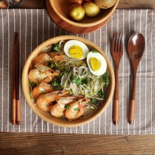 Long Handle Stir Stick Wooden Spoon Fork Bamboo Kitchen Cooking Utensil Tool Soup Teaspoon Solid Wood Tableware Kitchen Tools