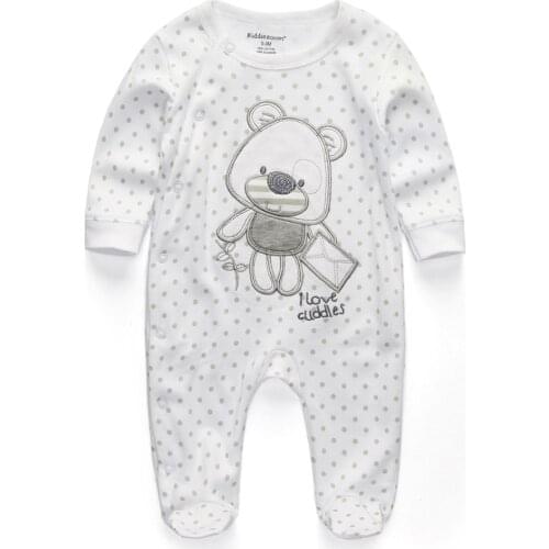 Unisex Baby Romper Newborn Clothes Set Cartoon Dot Bear Infant 0 3 6 9 12 Months Roupas de bebe Baby Boys Girls Clothing Pajamas