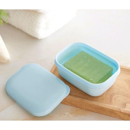 Double Layers Handmade Soap Box Travel Portable Lid Soap Box With Drain Layer Draining Holder Soap Dish Bathroom