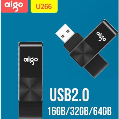 Aigo Original USB 2.0 Flash Drive U266 Black Classic Business USB Flash Drive 64GB 32GB 16GB 8GB
