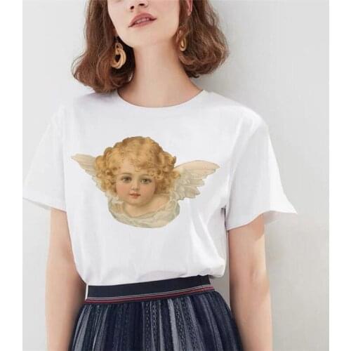 Womens T Shirt Fashion Trend O-neck Short Sleeved Ladies Tops Casual Cartoon Printing Summer New Loose All-match T-shirt