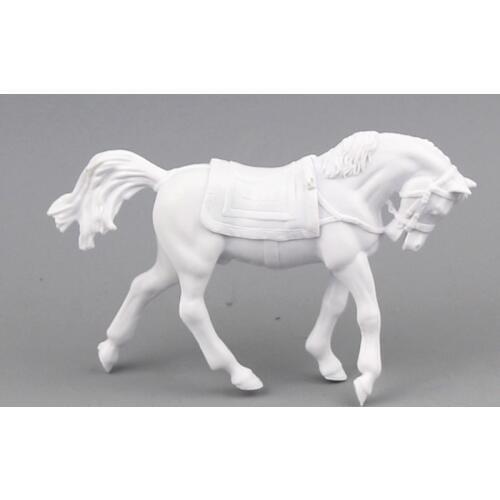 Simulation White war horse ornaments Unpainted white mold for diy