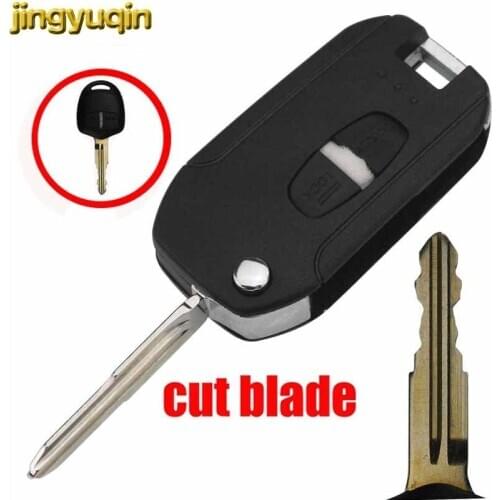 Jingyuqin Cut Blade 2 Buttons Remote Car Key Blade For Mitsubishi Outlander Lancer Evolution Grandis car accessories styling