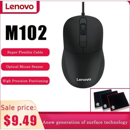 Lenovo M102 Ultra-flexible cable optical mouse sensor for high-precision positioning more sensitive and stable