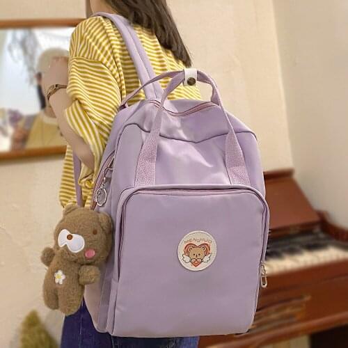 Fashion Lady Solid Solor Cute Bag Girl Harajuku College Backpack Women Travel Waterproof Book Bag Female Laptop Student Backpack
