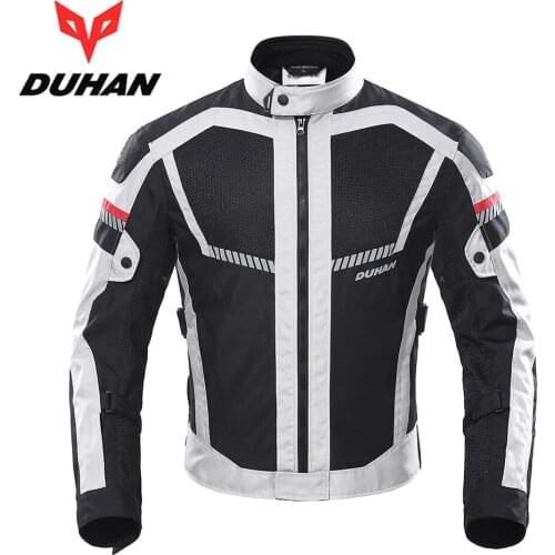 DUHAN Men Motorcycle Reflective Jackets Breathable Motorbike Male Clothing Moto Jacket Motorbike Racing Clothes
