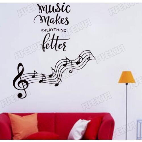 Music Makes Everything Letters Quotes Wall Stickers for Music Home Living Removable Wall Decals Art Decoration Poster L827