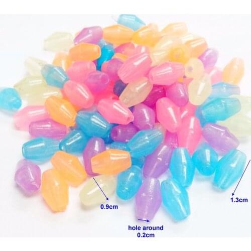 Wholesale 100PCS GB046 bulk Glow in the dark multi color Charms Loose Beads Pony Beads for girl school science home crafts