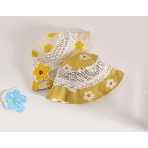 Summer Baby Hat For Girls Boys Bucket Hats Sun Shading Breathable Kids Net Cap Big Eave Sun Protection Children Fishman Caps