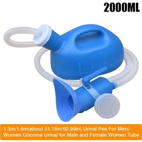 Urinal Bottle 2000mL Urinal Potty with Lid and Extension Tube Outdoor Urinal Chamber Pot for Men Women Camping Car Travel