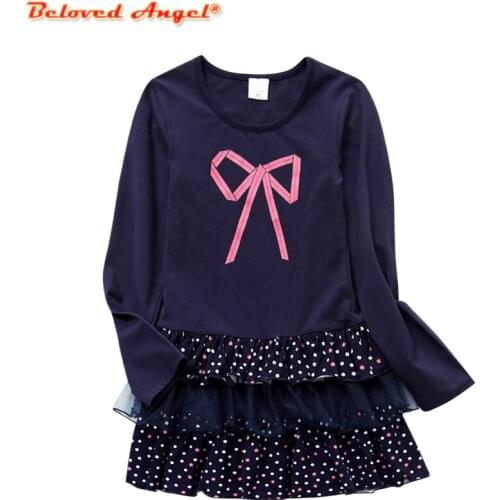 Beloved Angel Girls Dresses Baby Girls Clothes Christmas Dresses Kids Vestidos Cotton Long Sleeve Tutu Dresses For Children 3-8Y