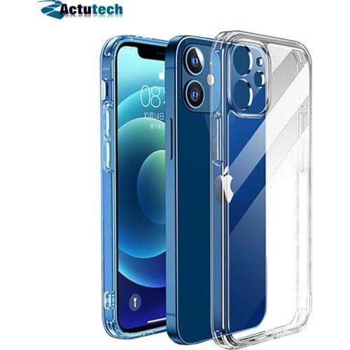 Luxury Shockproof Silicone Phone Case On For iPhone 12 11 Pro Max Transparent Case For iPhone 11 12 Mini Camera protection Cover