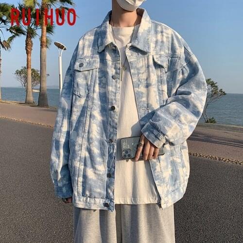 RUIHUO Mens Denim Jackets