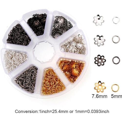 Mix 2 Styles Single Circle 5mm, About 400 x4 Color Torus 8mm, About 250 x4 Colors Jewelry Accessories & Findings