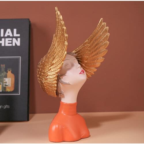 4 Colors Nordic Style Wings Of Dreams Girl Statue Living Room Decor Luxury Bedroom Desktop Decoration Crafts Christmas Gift