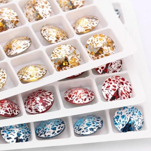 Silver Patina Rhinestones sew crystal applique Glass K9 Pointback Strass roundstones For jewelry decoration DIY clothing craft