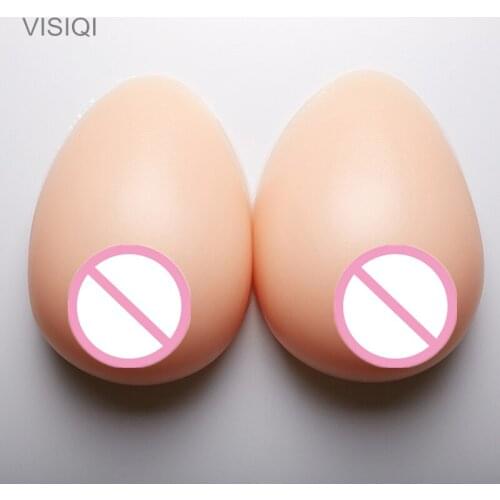 VISIQI 1800g/pair 100% medical breast silicone to 42DD/44D/46C cup realistic breast and silicone breast forms for man user