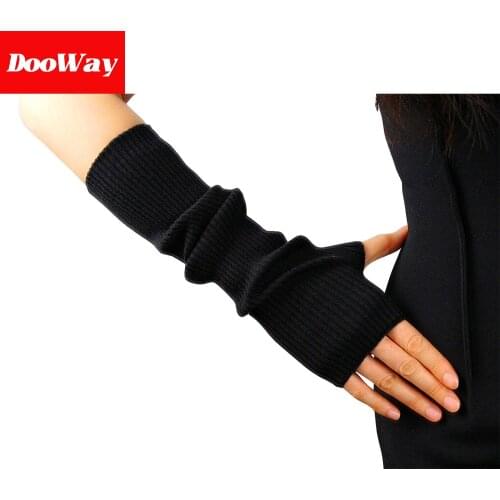 DooWay Women Lace Tulle Gloves for Wedding Custome Touchscreen Semi Sheer Ruffle Trim Black