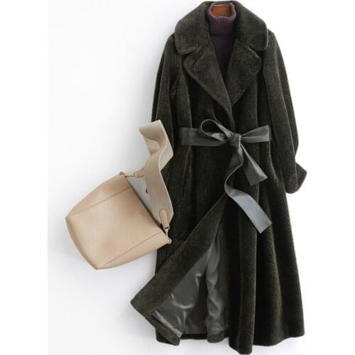 Coat Women Autumn Genuine Winter Warm Thick Sheepshearing Jackets 2020 Top Quality Lamb Fur BF44665 MF662