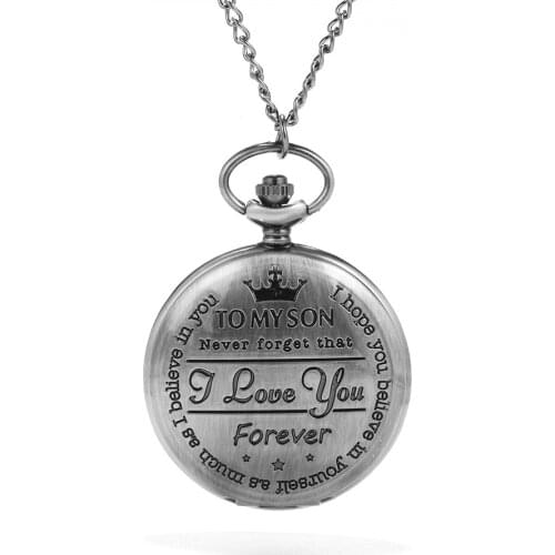 Golden English lettering large pocket watch trend personality creative gift value exquisite flip pocket watch