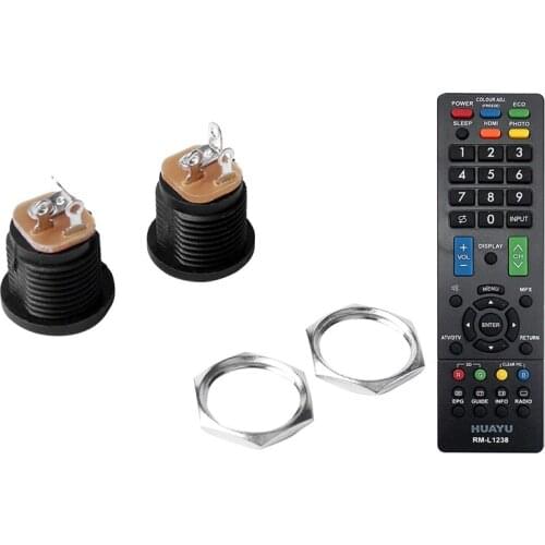 10 Pcs Panel Mount 2.1X5.5mm Power Jack DC Socket & 1 Pcs Universal Remote Control