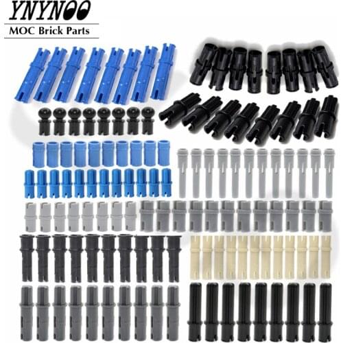 100Pcs/lot Technology Axle Pin with/out Friction Ridges Lengthwise Brick Blocks Parts Creative DIY Toys Compatible with MOC Car